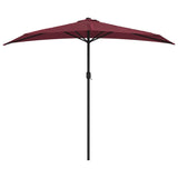 Vidaxl balkon parasol pół bieguna aluminium 270x144x222 cm Bordeaux Red