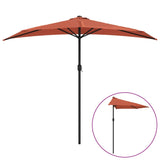 Vidaxl Balcony Parasol metà con polo in alluminio 270x144x222 cm Terracotta