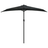 Vidaxl Balkon Parasol halb mit Aluminiumpol 270x144x222 cm Schwarz