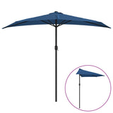 Vidaxl Balcony Parasol metà con polo in alluminio 270x144x222 cm blu