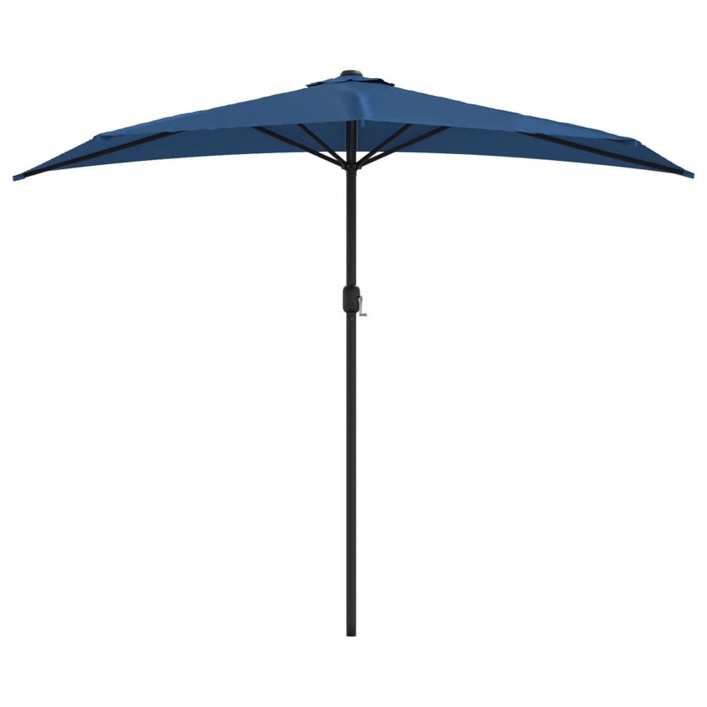 Vidaxl balcon parasol moitié avec poteau en aluminium 270x144x222 cm bleu