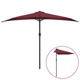 Vidaxl balkon parasol pół bieguna aluminiowego 300x155x223 cm Burgundii czerwony