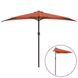 Vidaxl Balkon Parasol Połowa z aluminiowym słupem 300x155x223 cm Terracotta