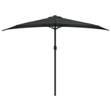 Vidaxl balcon parasol moitié avec poteau en aluminium 300x155x223 cm noir