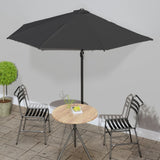 Vidaxl balcon parasol moitié avec poteau en aluminium 300x155x223 cm noir