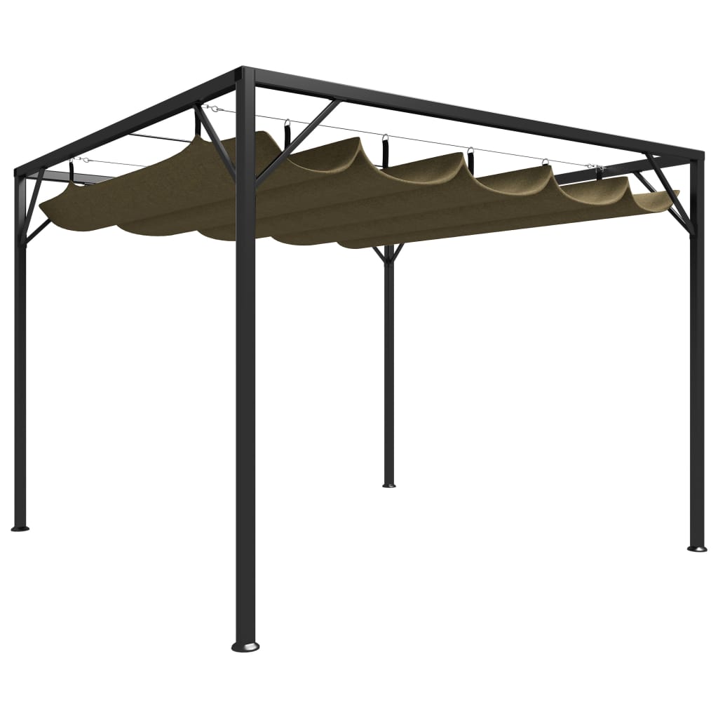 Vidaxl Garden Practor with extendable roof 180 g m² 3x3 m Taupe