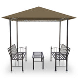 Vidaxl Garden Pavilion med bord og bænke 180 g m² 2,5x1,5x2,4 m taupe