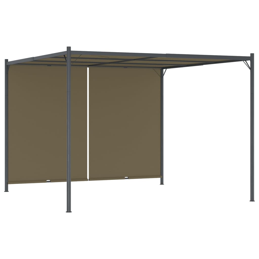 Vidaxl pergola z rozszerzonym dachem 180 g m² 3x3 m taupe