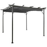 Vidaxl pergola med utdragbart tak 180 g m² 3x3 m stålantracitfärg