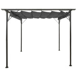 Vidaxl Pergola mit ausziehbarem Dach 180 g m² 3x3 m Stahl -Anthrazitfarbe