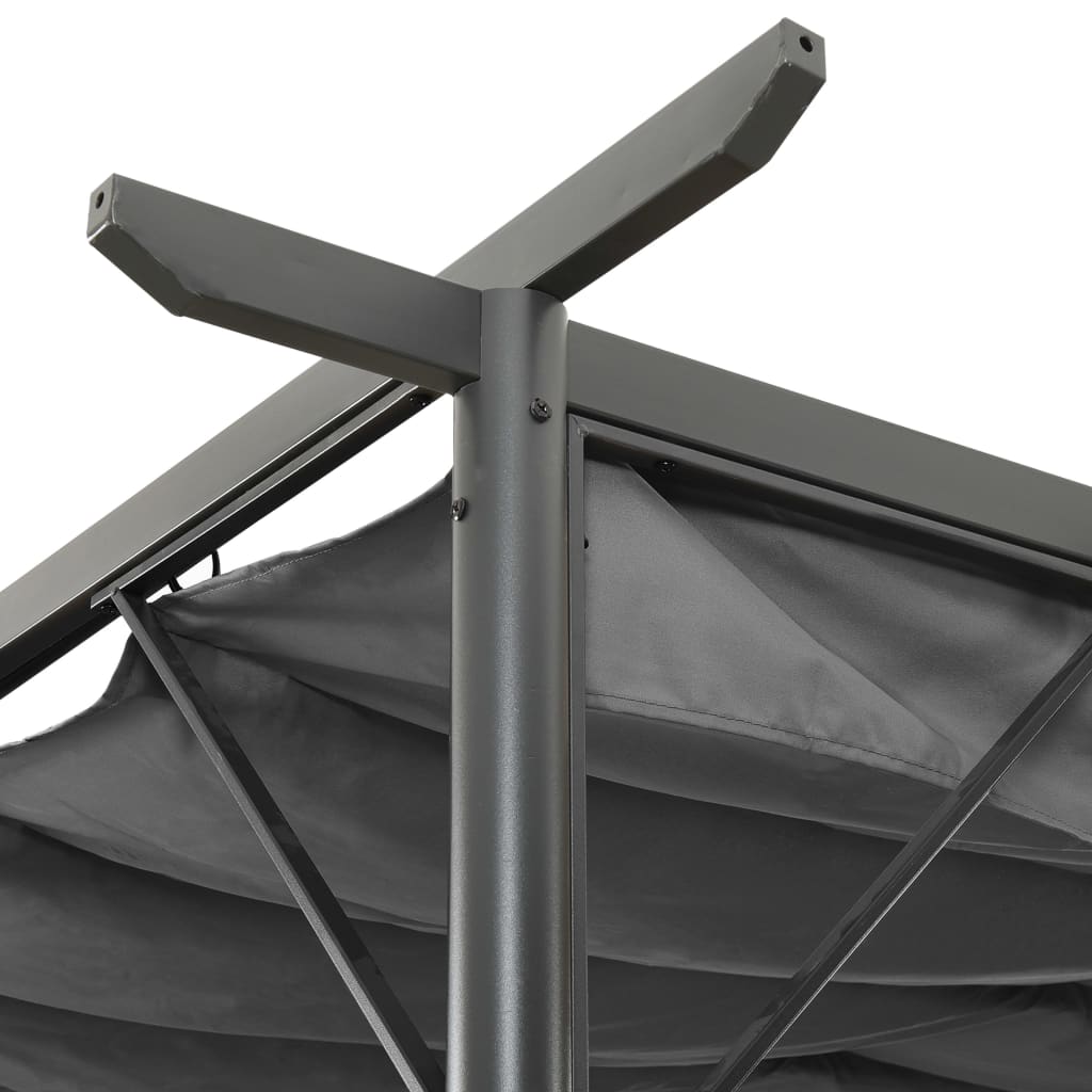 Vidaxl pergola med utdragbart tak 180 g m² 3x3 m stålantracitfärg