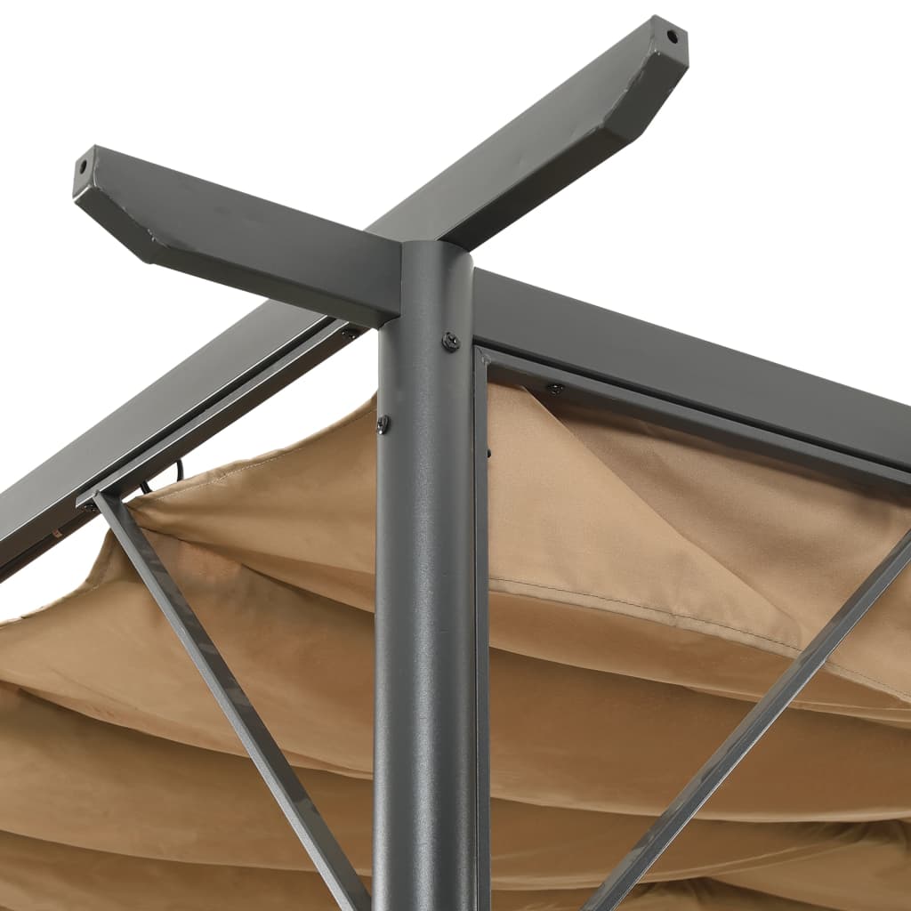 Vidaxl pergola med udvideligt tag 180 g m² 3x3 m stål taupe