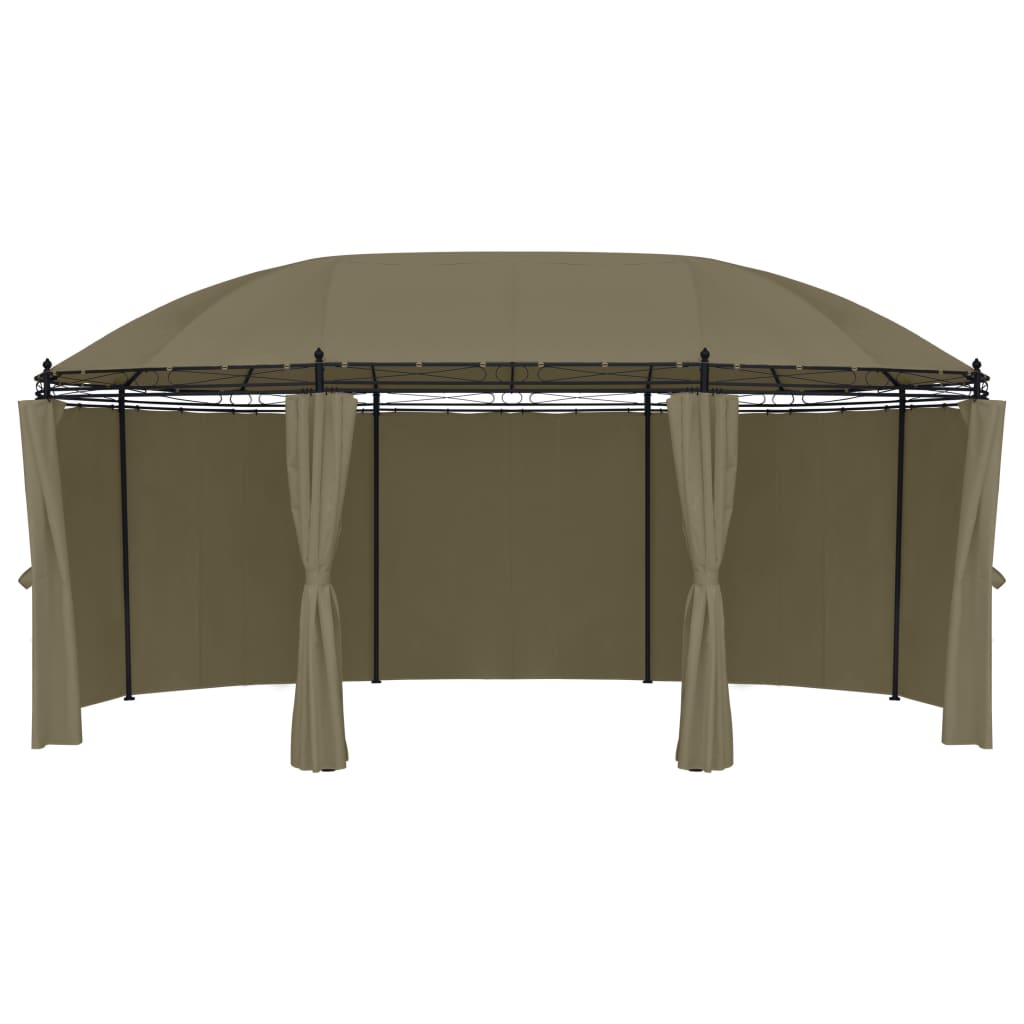 Vidaxl arbor with curtains 180 g m² 520x349x255 cm taupe