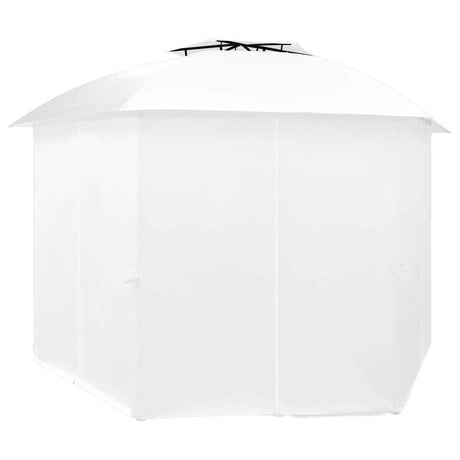 Vidaxl tuinpaviljoen met gordijnen 180 g m² 360x312x265 cm wit