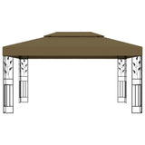 Vidaxl arbor with double roof 180 g m² 3x4 m taupe