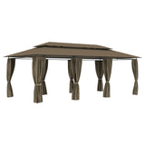 Vidaxl Arbor se záclonami 180 g m² 600x298x270 cm taupe