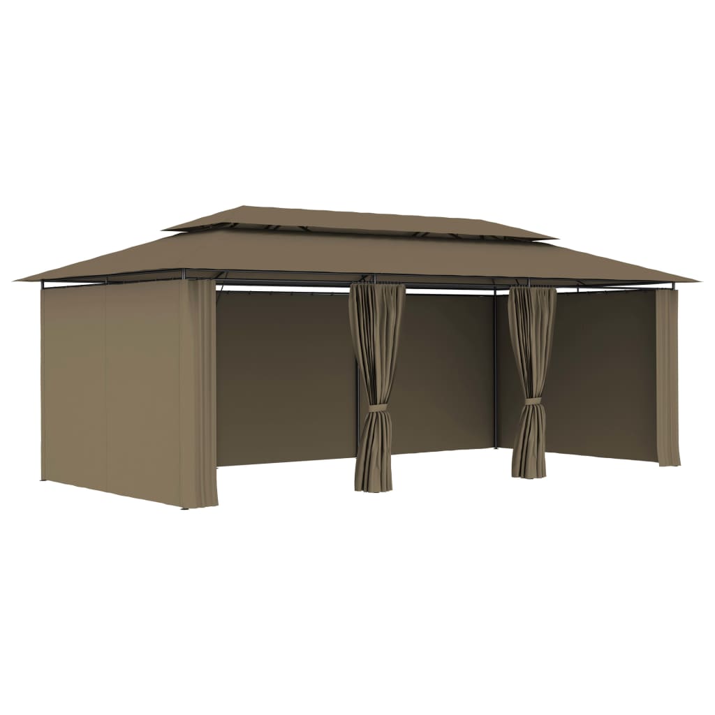 Vidaxl Arbor z zavesami 180 g m² 600x298x270 cm taupe