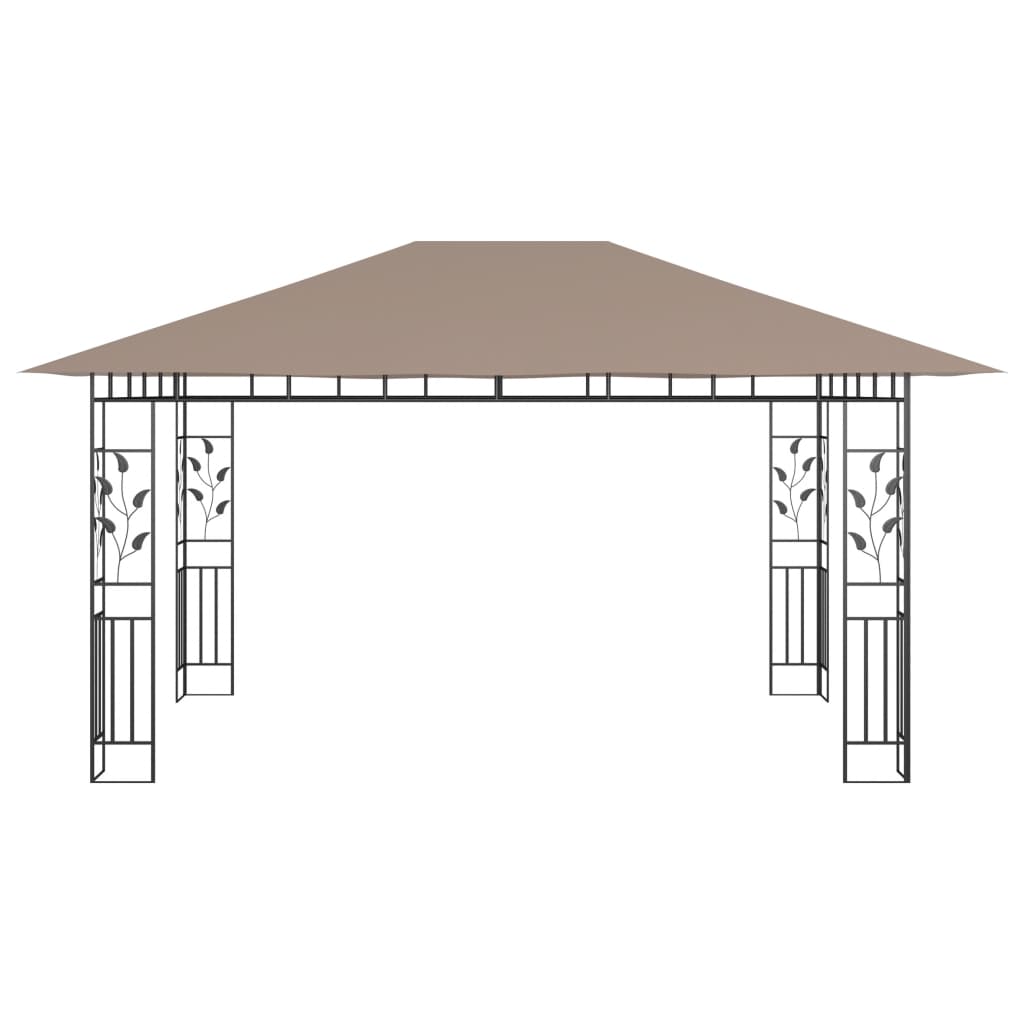 Vidaxl Arbor s komarjem neto 180 g m² 4x3x2,73 m taupe