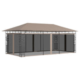 Vidaxl arbor with mosquito net 180 g m² 6x3x2.73 m taupe