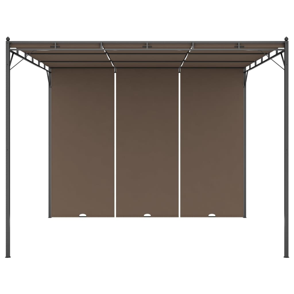 Vidaxl Garden Practor with Side Curtain 3x3x2.25 M taupe