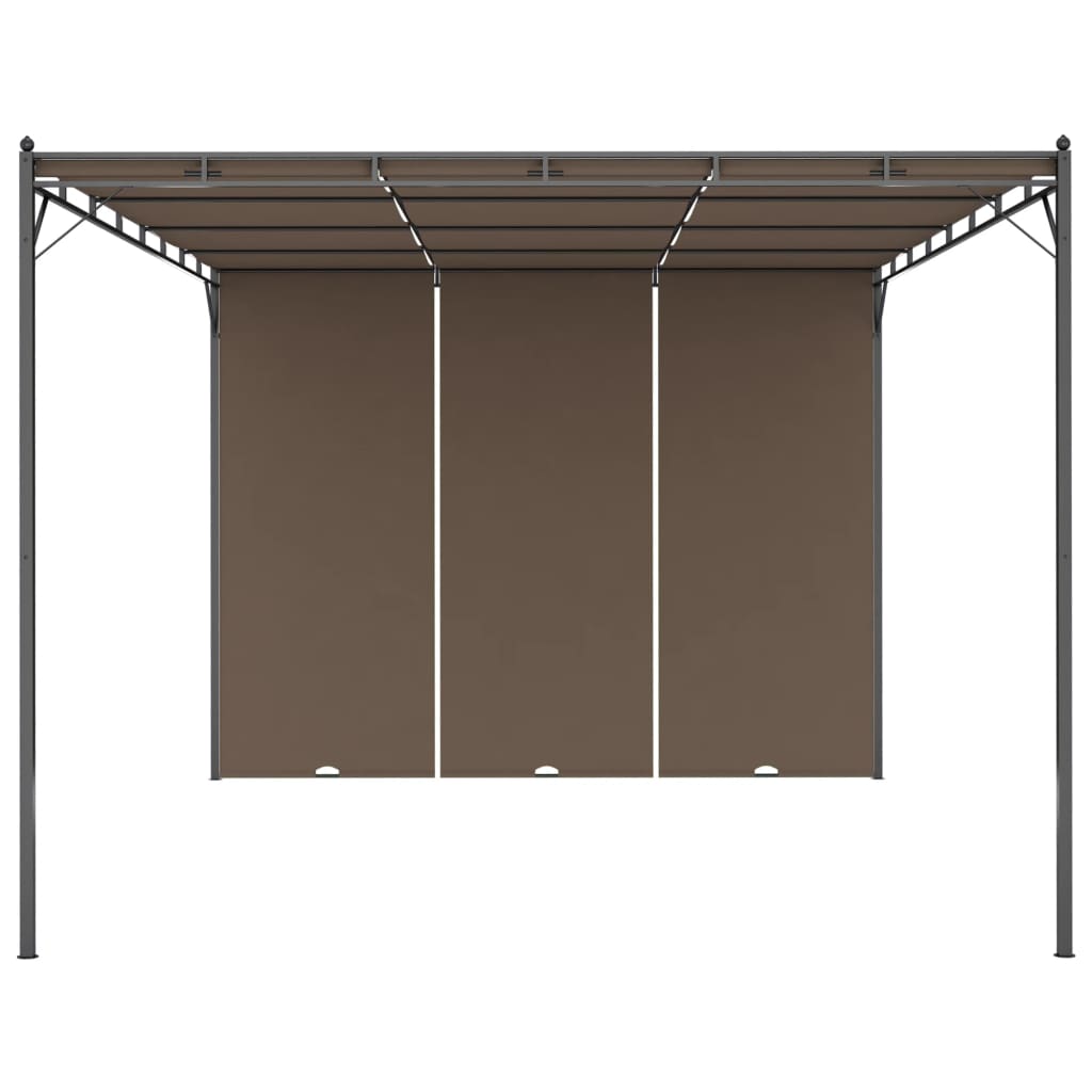 Vidaxl Garden Practor with Side Curtain 4x3x2.25 M taupe