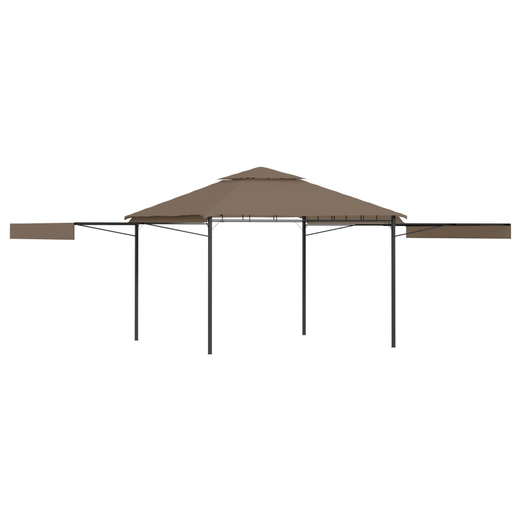 Vidaxl Arbor z iztegljivimi strehami 180 g m² 3x3x2,75 m taupe