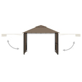 Vidaxl Arbor con tetti estensibili 180 g m² 3x3x2,75 m Taupe