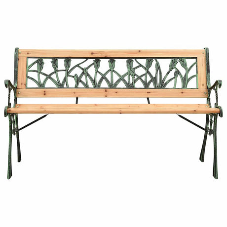 Vidaxl tuinbank 122 cm gietijzer en massief vurenhout