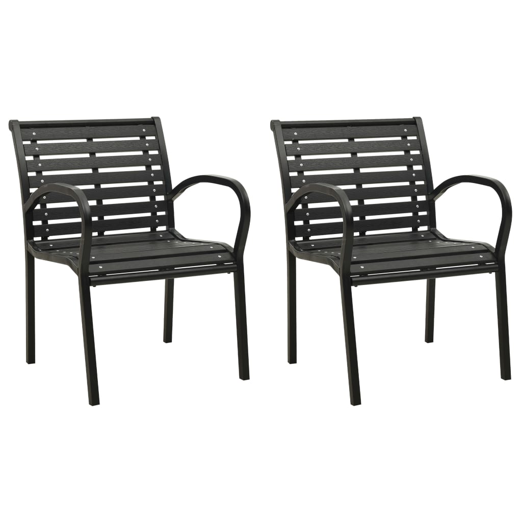 Vidaxl tuinstoelen 2 st staal en hkc zwart