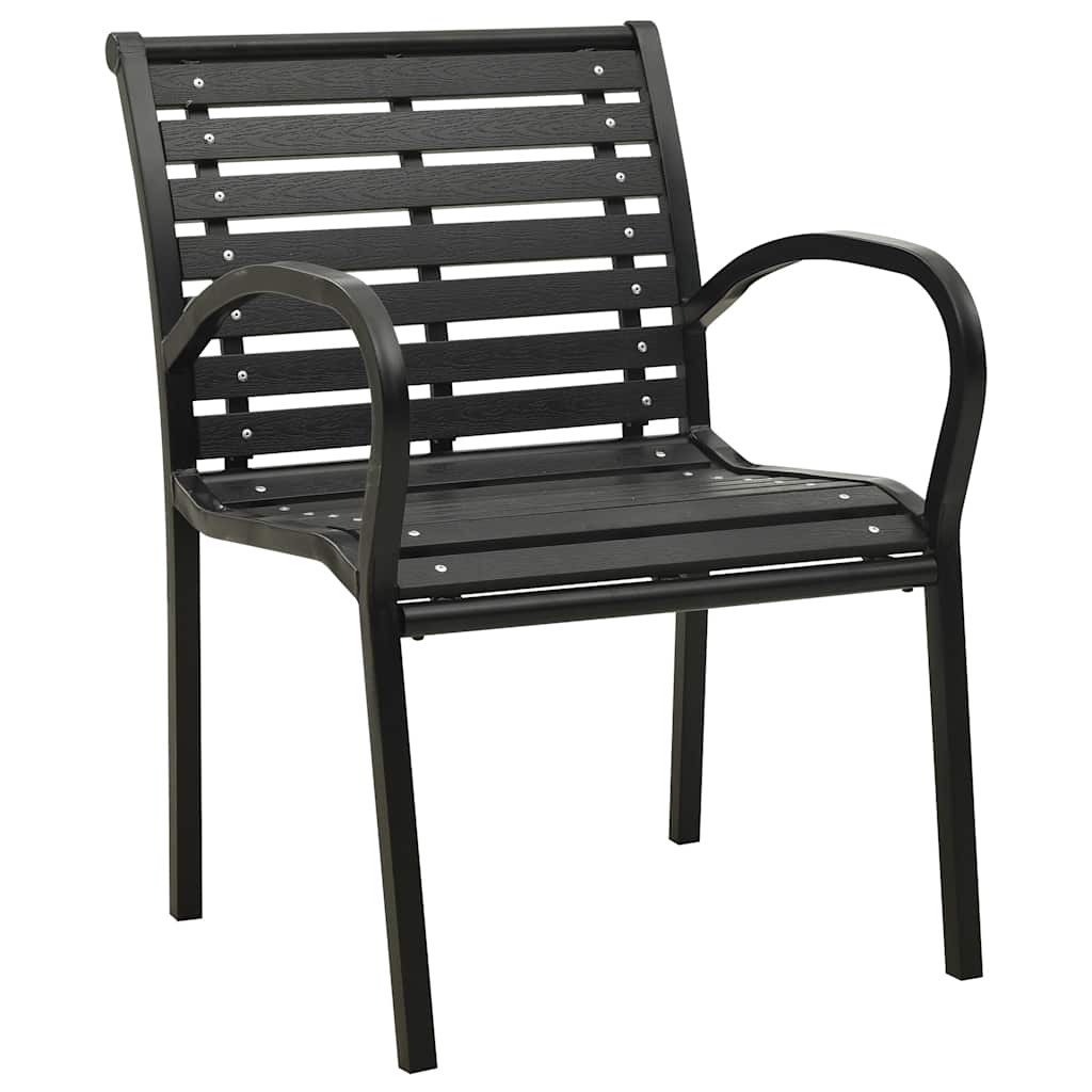 Vidaxl tuinstoelen 2 st staal en hkc zwart