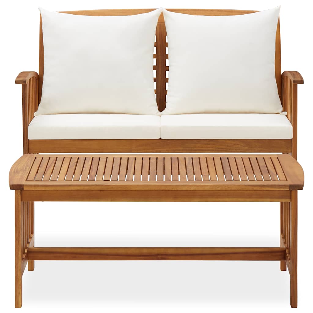 Vidaxl 2-delige loungeset met kussens massief acaciahout