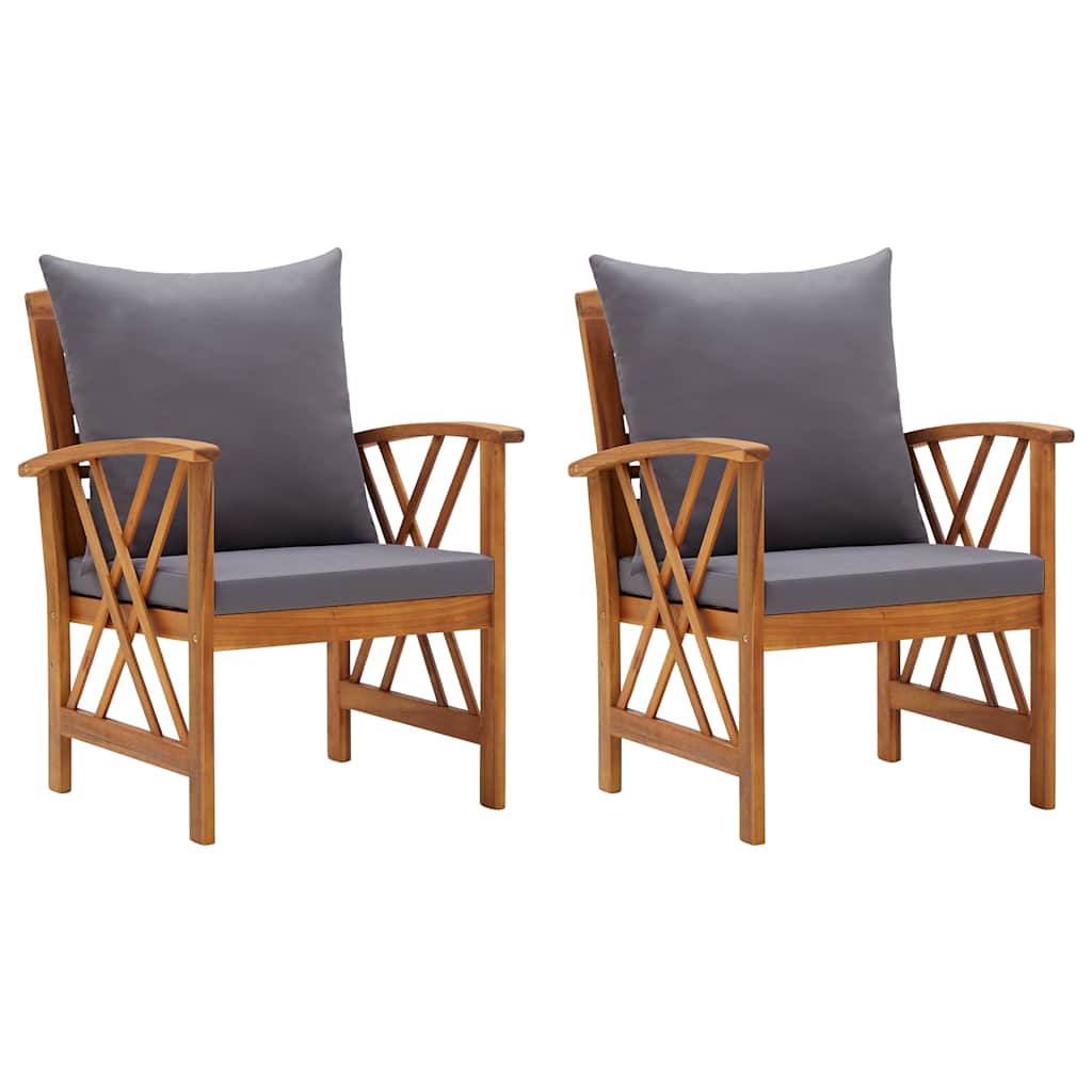 Vidaxl tuinstoelen 2 st met kussens massief acaciahout