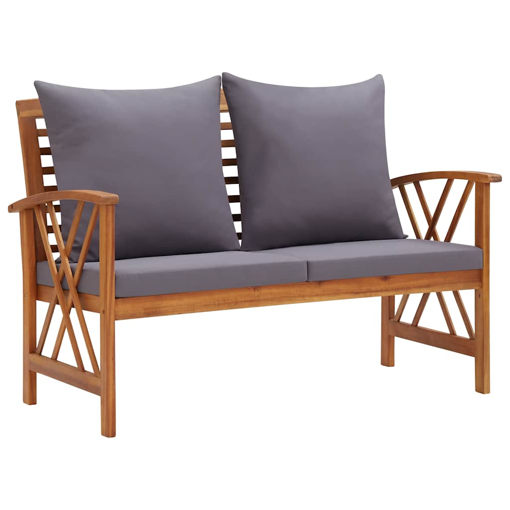 Vidaxl tuinbank met kussens 119 cm massief acaciahout