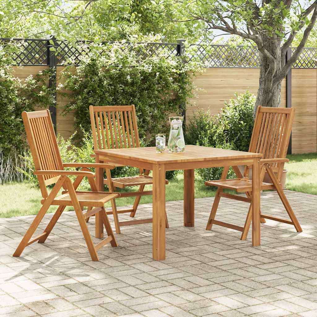 Vidaxl tuinstoelen inklapbaar 3 st massief acaciahout