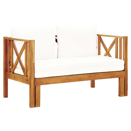 Vidaxl tuinbank 2-zits met kussens 122 cm massief acaciahout