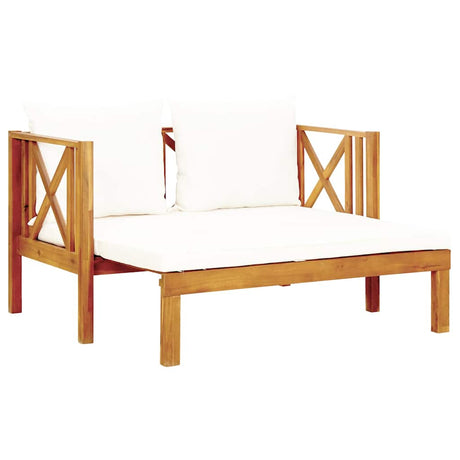 Vidaxl tuinbank 2-zits met kussens 122 cm massief acaciahout