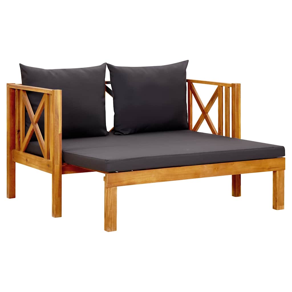 Vidaxl tuinbank 2-zits met kussens 122 cm massief acaciahout