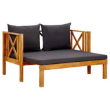 Vidaxl tuinbank 2-zits met kussens 122 cm massief acaciahout