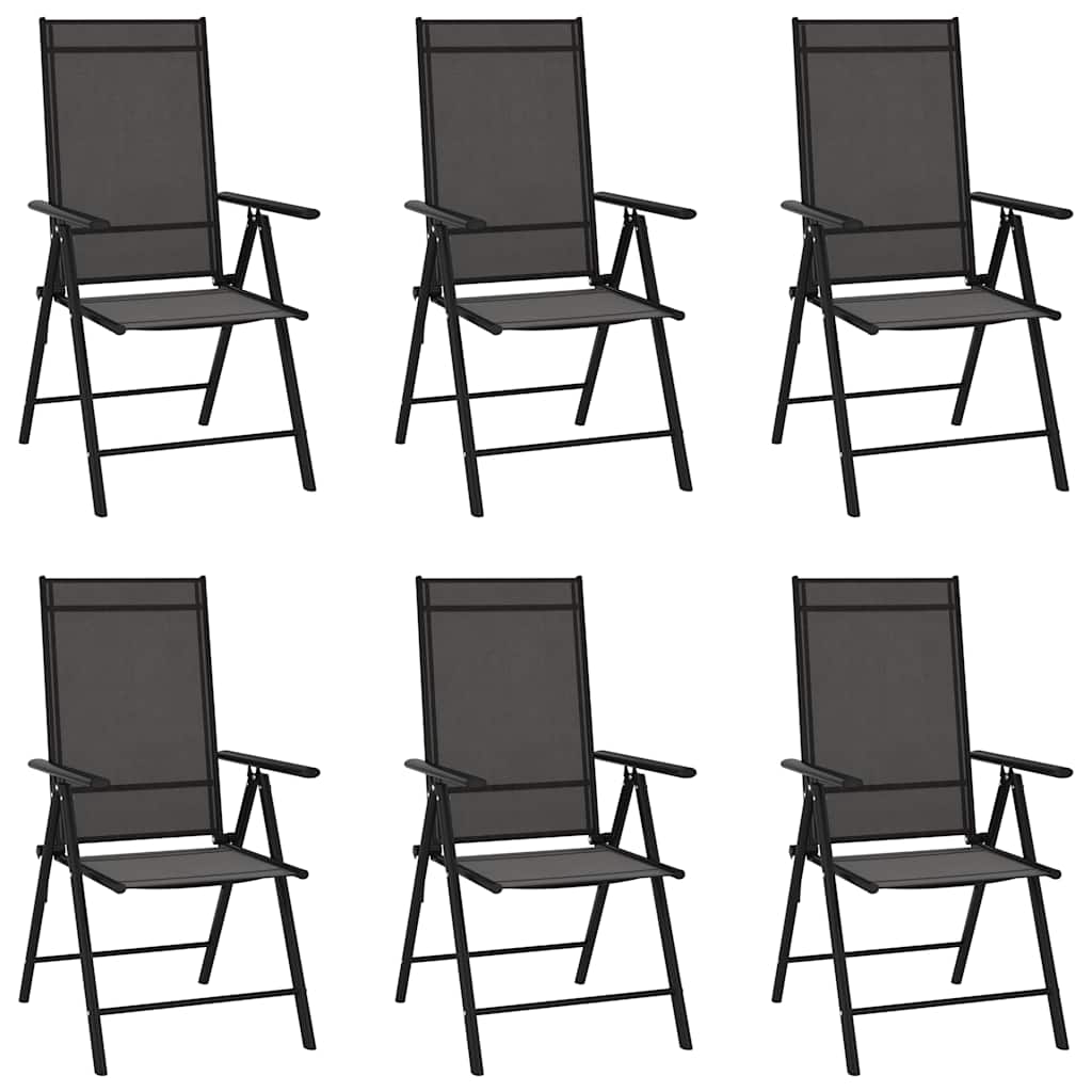 Vidaxl tuinstoelen 6 st inklapbaar textileen zwart