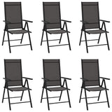 Vidaxl tuinstoelen 6 st inklapbaar textileen zwart