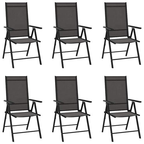 Vidaxl tuinstoelen 6 st inklapbaar textileen zwart
