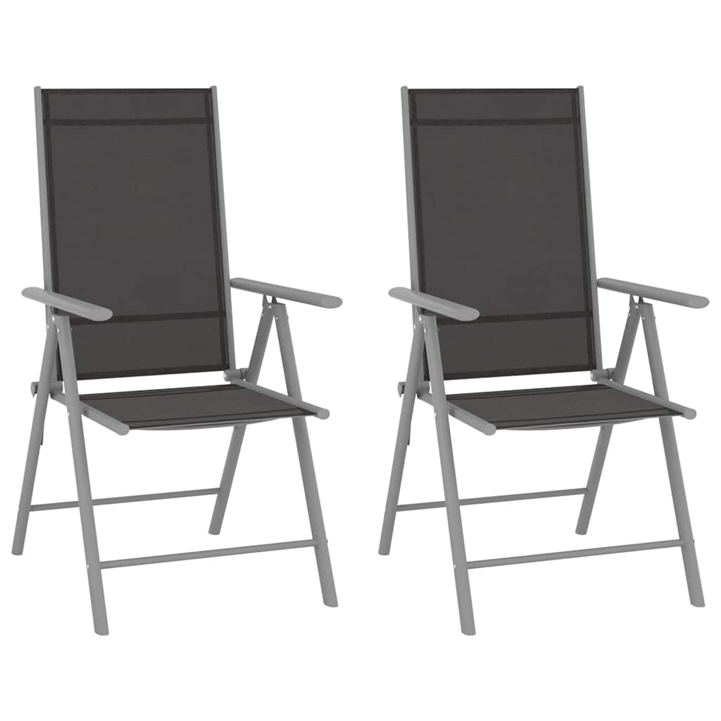 Vidaxl tuinstoelen 2 st inklapbaar textileen zwart