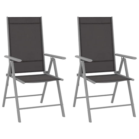 Vidaxl opklapbare stoelen, 2 stuks, textilene, zwart