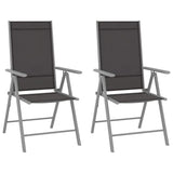 Vidaxl opklapbare stoelen, 2 stuks, textilene, zwart