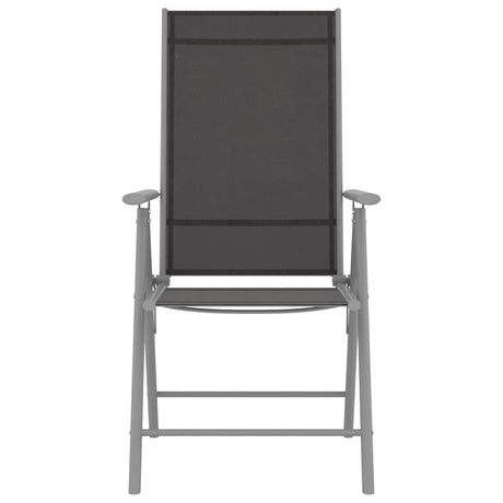 Vidaxl opklapbare stoelen, 2 stuks, textilene, zwart
