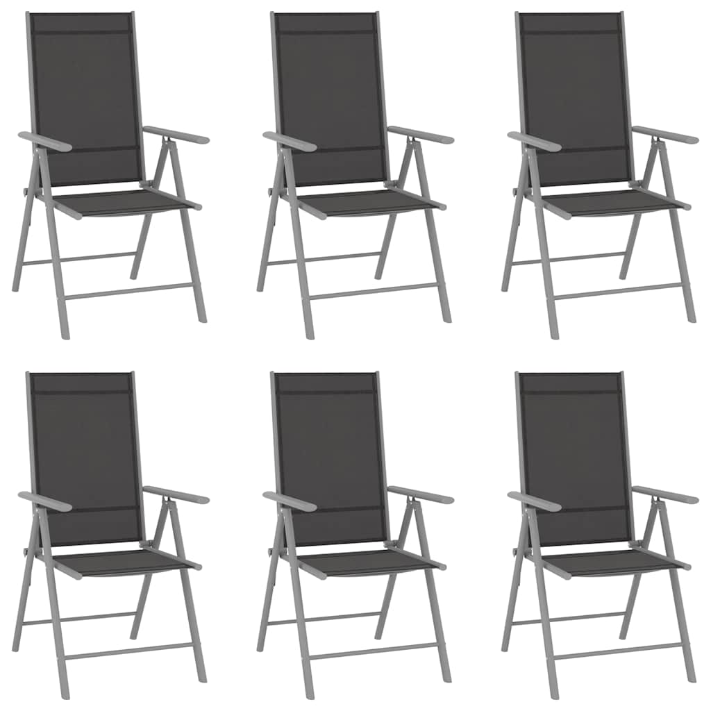 Vidaxl tuinstoelen 6 st inklapbaar textileen zwart