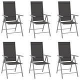 Vidaxl tuinstoelen 6 st inklapbaar textileen zwart