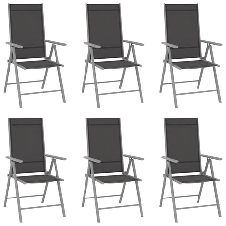 Vidaxl klapstoelen 6 stuks textilene zwart