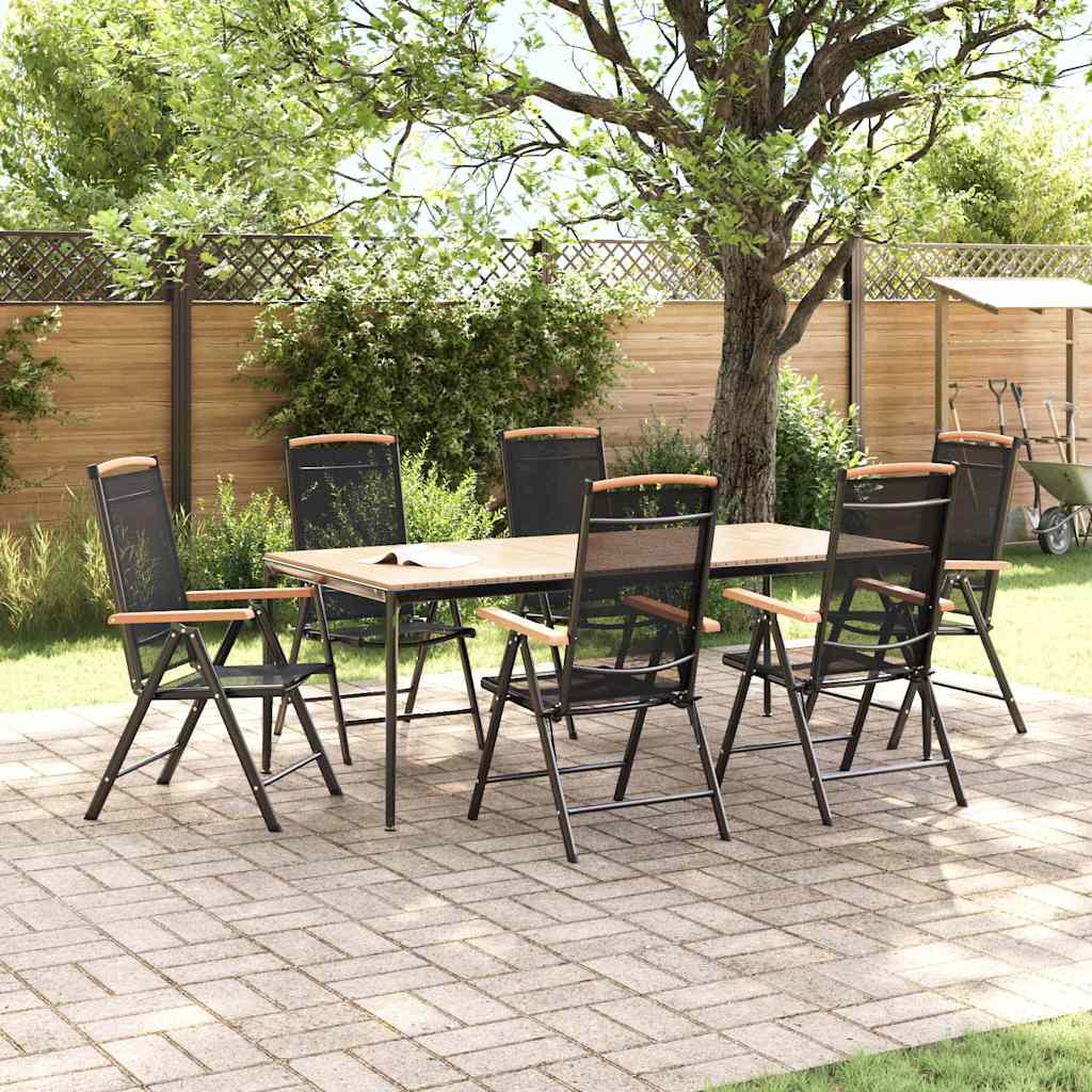 Vidaxl tuinstoelen 6 st inklapbaar textileen zwart