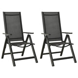 Vidaxl tuinstoelen 2 st inklapbaar textileen aluminium zwart